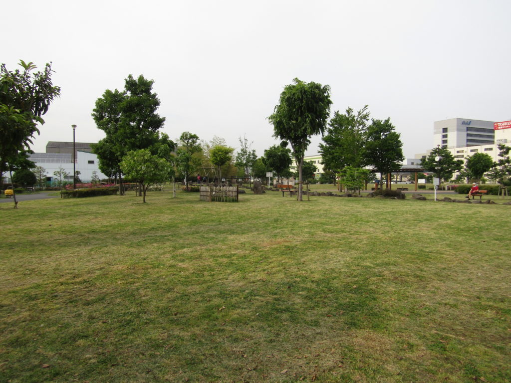 東糀谷防災公園の芝生の広場です。