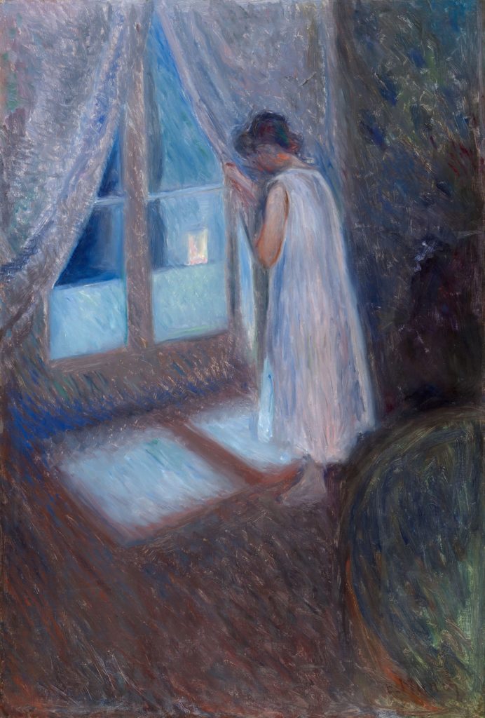 エドヴァルド・ムンクの「窓の外を眺める少女」です。