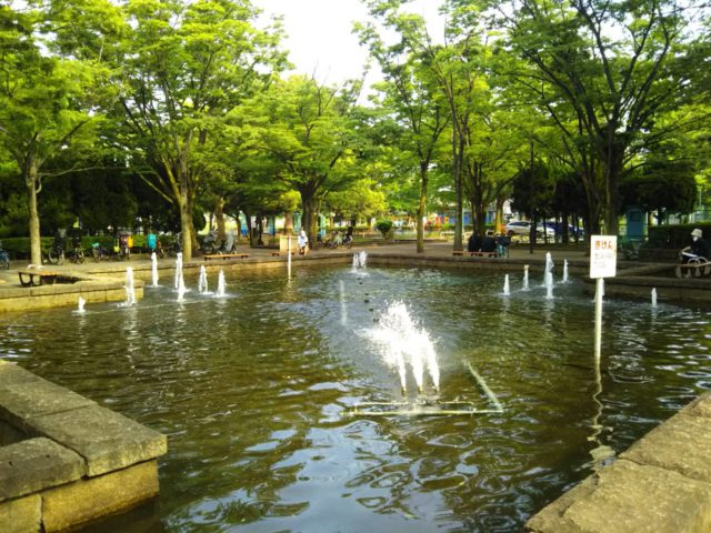 大田区の萩中公園の噴水です。