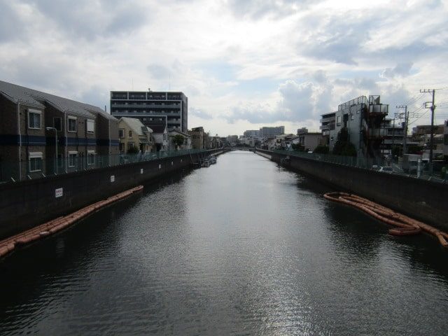 大田区を流れる呑川です。
