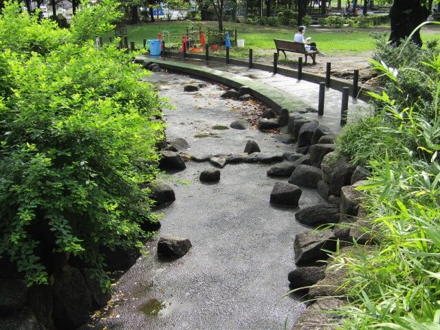 大田区萩中公園の流れる川です。