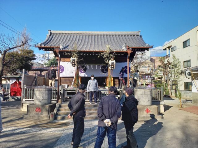 浜竹天祖神社のお正月の準備です。