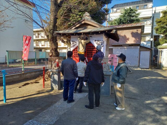 浜竹天祖神社のお正月の準備です。