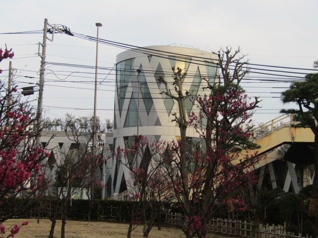 梅屋敷公園から見た大田区総合体育館です。