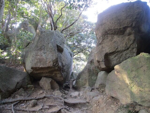 鷹取山の岩場です。