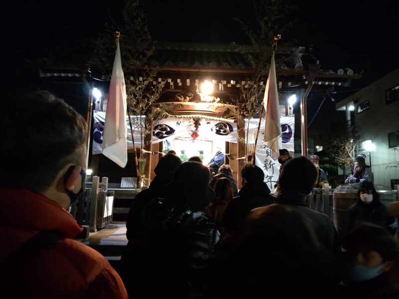 新年深夜の浜竹神社