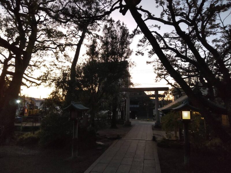鹿島神社の夕暮れ